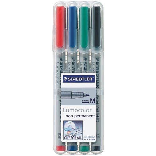 ZSD315 WP4 STAEDTLER Lumocolor Universal NonPermanent Markers Asst